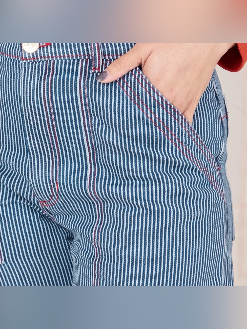 Big Bud Press work pants in railroad stripe - Picture 2 of 8
